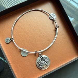 Alex and Ani Silver Capricorn Charm Bangle Bracelet